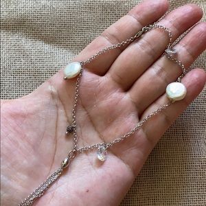 🖤NEW💕Sterling💕pearl crystal anklet